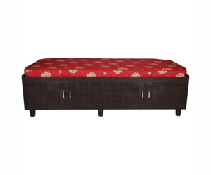 Single Size Bed with Mattress and Box Storage | Dark Brick Texture
