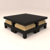 Four Stool Living Room Table with Beige Cushions