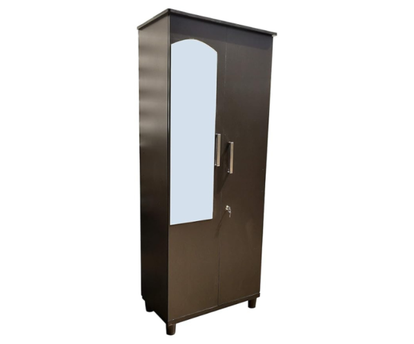 2 Double Door Wardrobe | Almirah | Multipurpose Cabinet with two Drawers in Dark Walnut Color