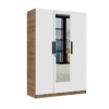 Engineered Wood Three Door Wardrobe With Shelves And Hanging Space | Brown