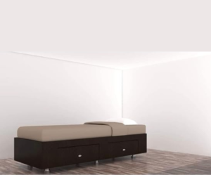 Prestige Engineered Wood Glossy Furniture Bed Deewan with Storage Box | Black