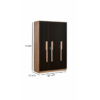 Three Door Wardrobe with Drawer and Shelves | Hanging Space | Engineered Wood | Brown