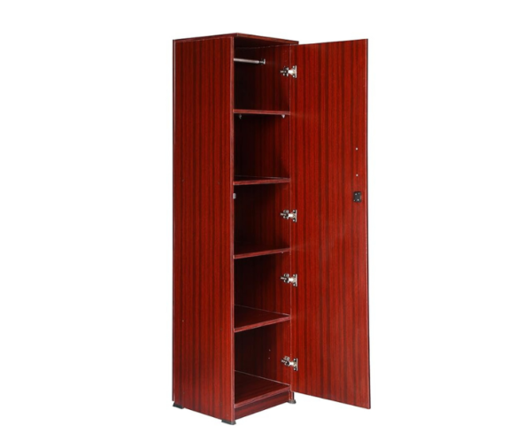 Single Door Engineered Wood Wardrobe in Maroon