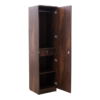 Single Door Wardrobe | Engineered Wood - Walnut Finish