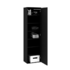 Single Door Wardrobe | Dark Chocolate Brown with Shelves | Engineered Wood