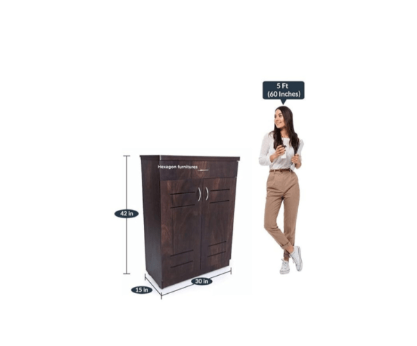 Shoe Cabinet | Shoe Rack | Brown Colour with Drawer | Engineered Wood