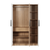 Engineered Wood Three Door Wardrobe | Finish Color - Milky Oak | Mirror Included