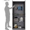 Engineered Wood Double Door Wardrobe | Finish Color - Wenge