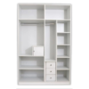 Engineered Wood Four Door Wardrobe Frosty White With Loft And Locker for Bedroom Multiple Shelves For Storage