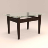 Vertical Striped Four Seater with Glass Top Dinnng Set