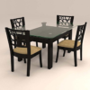 Four Seater Glass Dinning Set with Circular Design