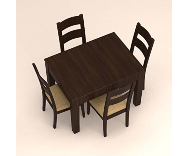 Contemporary Broad Ladder Back Four Seater Dinning Set