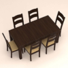Rectangular Dinning Set with Six Ladder Back Seaters