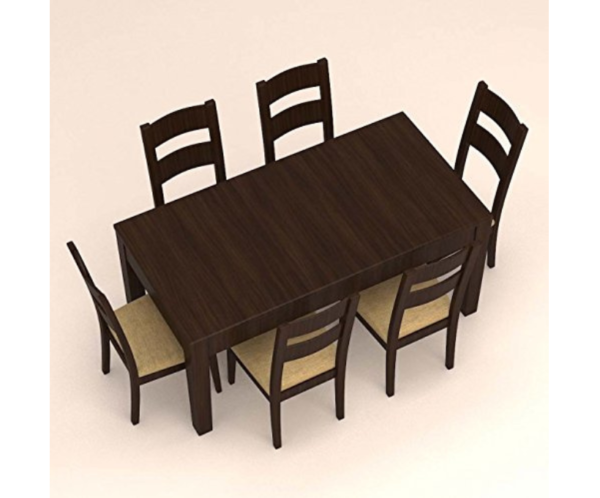 Rectangular Dinning Set with Six Ladder Back Seaters