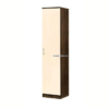 Single Door Wardrobe with 5 Shelves | Brown and Off White