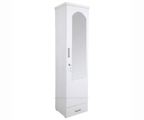Engineered Wood Wardrobe White in Single door