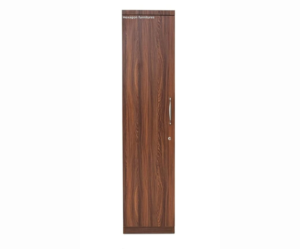 Single Door Wardrobe Dark Brown with Draw and Shelves | Engineered Wood