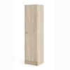 Single Door Wardrobe with Four Shelves in White