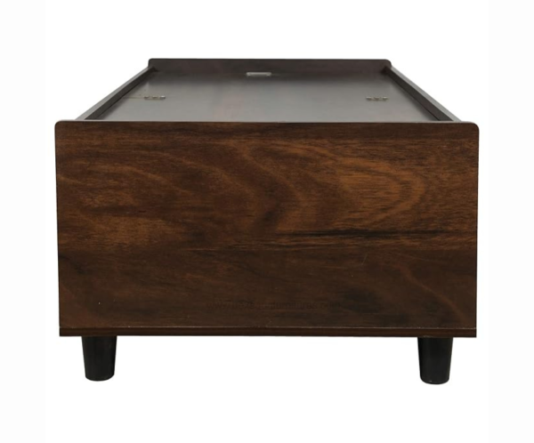 Wooden Texture Single Size Bed with Mattress and Box Storage
