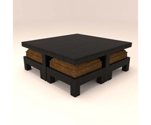 Centre Table with Four Stool and Light Brown Cushions