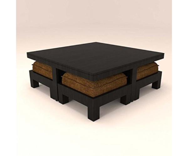 Centre Table with Four Stool and Light Brown Cushions