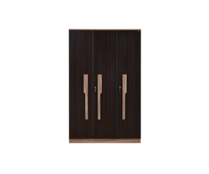Three Door Wardrobe with Drawer and Shelves | Hanging Space | Engineered Wood | Brown