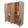 Premium Four Door Wardrobe Light Brown Particle Board Machine Finished
