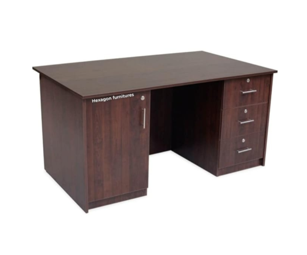 Office Table and Study Desk | Engineered Wood | Brown