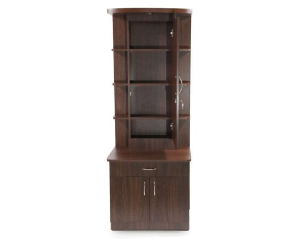 Dressing Table | American Walnut Finish with Shelves and Drawer