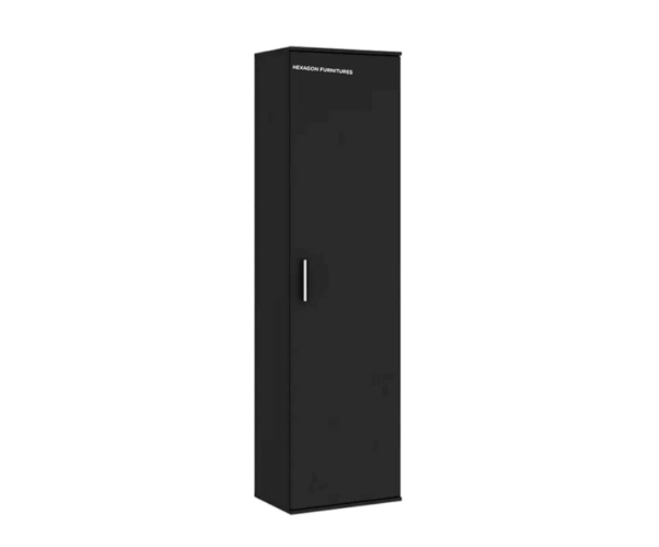 Single Door Wardrobe | Dark Chocolate Brown with Shelves | Engineered Wood