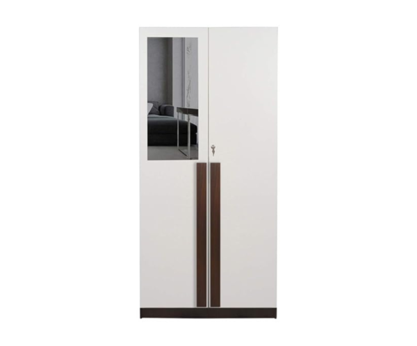 Double Door Deluxe Engineered Wood Wardrobe White