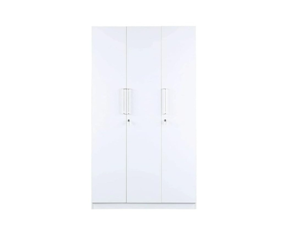 Three Door Wardrobe with Drawer | Frosty White