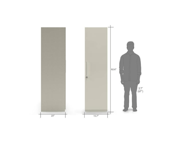 Single Door Wardrobe with White high Gloss Finish | Engineered Wood