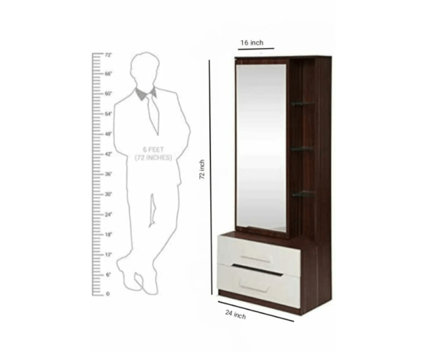 Engineered Wood Dressing Table With Mirror And Storage