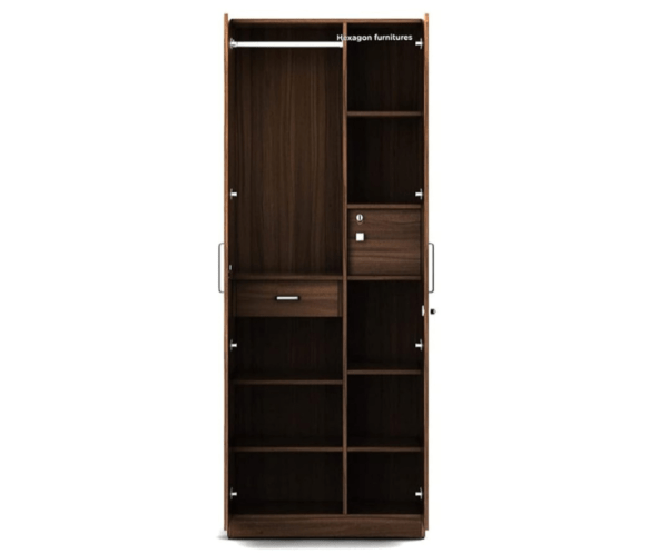 Double Door Wardrobe with Drawer and Locker
