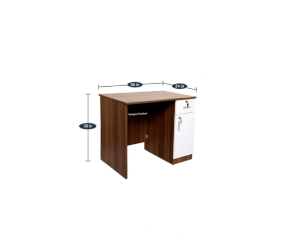 Office Table | Study Table in White & Brown