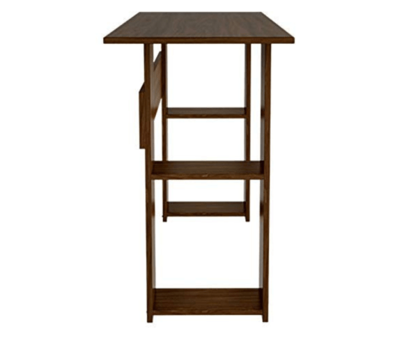 Study Table for Students | Office Desk with Shelf Storage Wooden | Laptop Tables for Home | Walnut Brown Finish