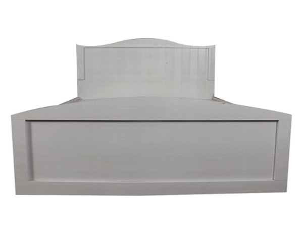 White King Size Textured Bed with Storage