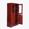 Four feet Matte Multi-Ply Wood Bookcase with Four Door in Maroon Color