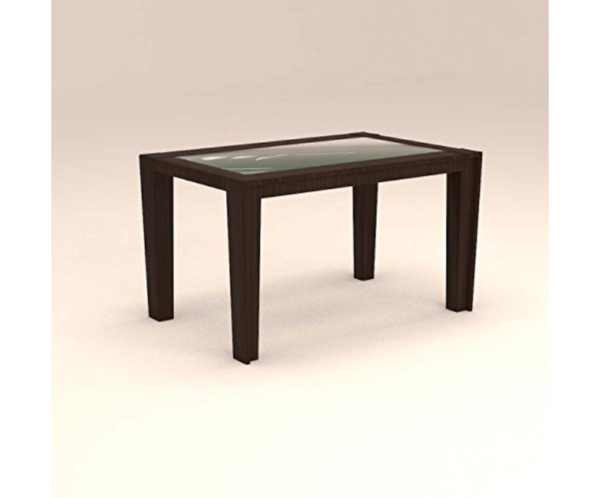 Rectangular Glass Dinning Set with Four Seater Vertical Striped Chairs