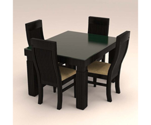 Square Vertical Stripe Designed Dinning Set with Four Seaters