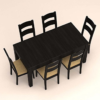 Contemporary Rectangular Table Top and Six Seater Dinning Set