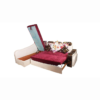 Modern Floral Print L-Shape Wooden Sofa Cum Bed | Standard Size | Multicolour