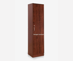 Single Door Wardrobe with 1 Drawer and 4 Shelves | Brown