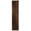 Wood Base Dark Wooden Texture Single Door Wardrobe with Mirror