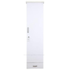 Crystal Engineered Wood Single Door Wardrobe | White