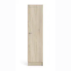 Single Door Wardrobe with Four Shelves in White
