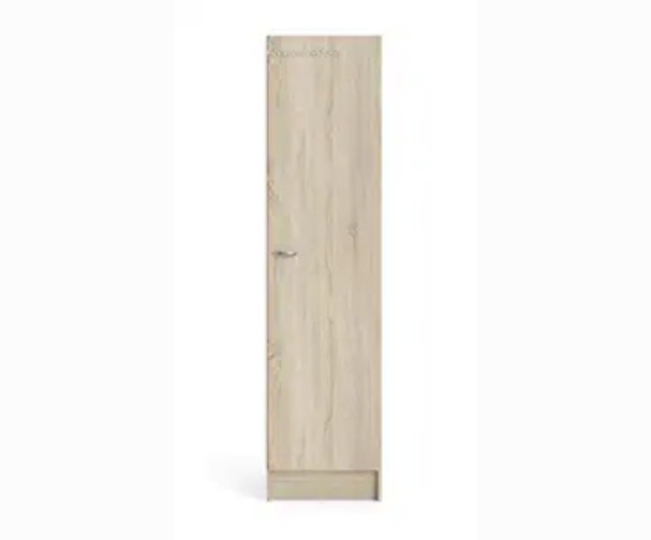 Single Door Wardrobe with Four Shelves in White
