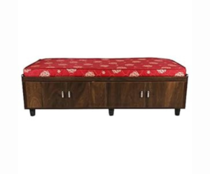 Engineered Wood Regular Single Bed With Storage | Red