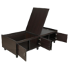 Wood Single Size Bed with Box Storage | Dark Brick Brown Texture